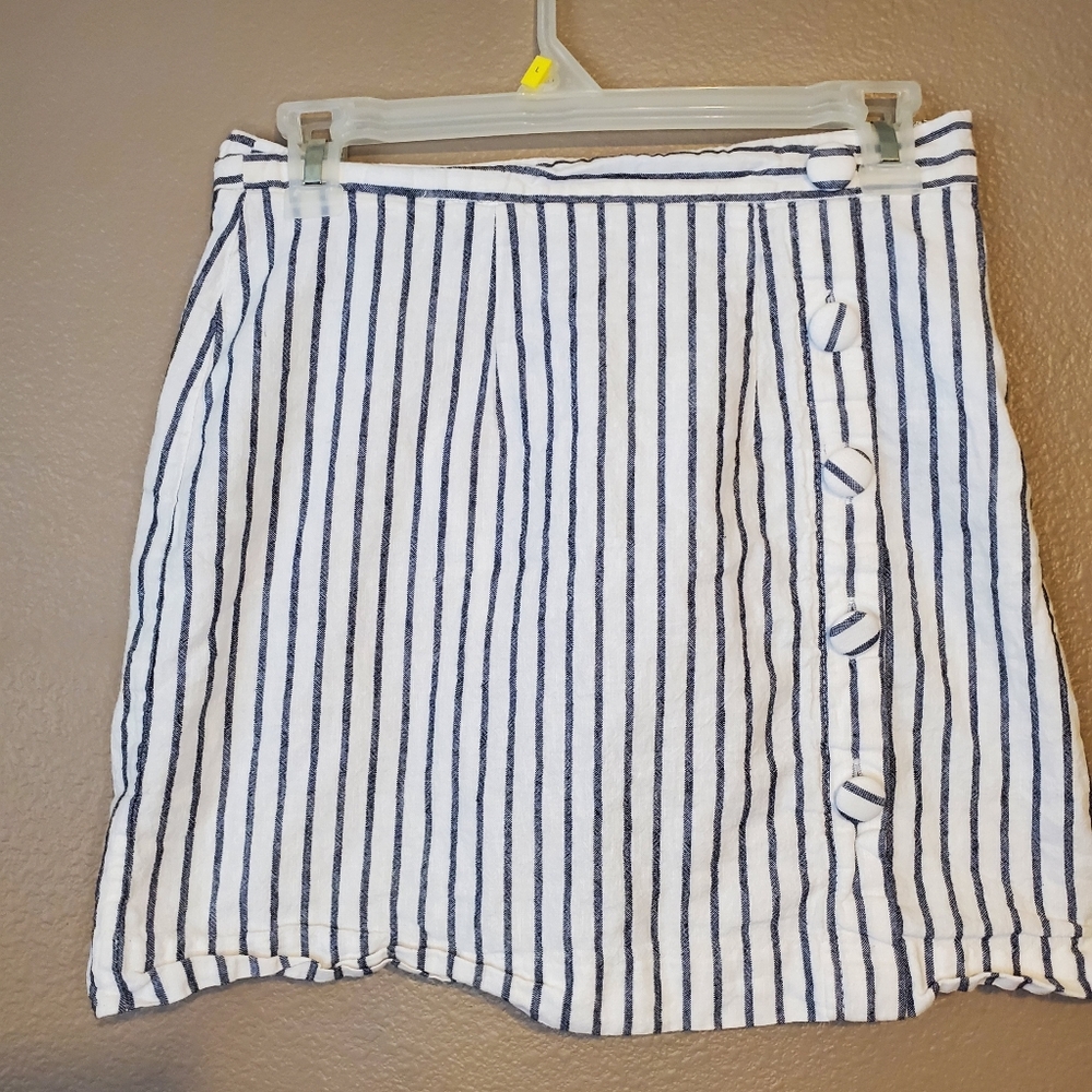 Forever 21 Striped Linen Skirt Sz M